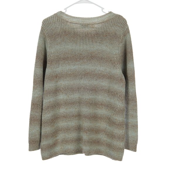 J Jill Green Brown Chunky Knit Sweater Women's XL Petite - Picture 7 of 7